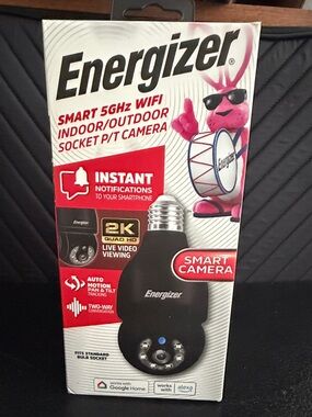 Energizer Smart 5GHz WiFi Indoor/Outdoor Socket PT Camera - Black